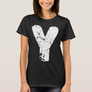 Letter Y Big Capital Alphabet Monogram Distressed  T-Shirt