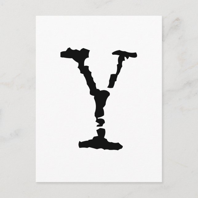Letter Y Black Postcard (Front)