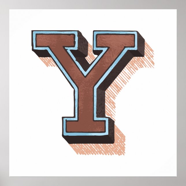 Letter "Y" Elegant Embroidered Poster (Front)