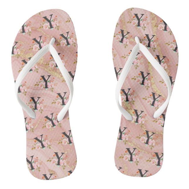 Letter Y Flip Flops (Footbed)