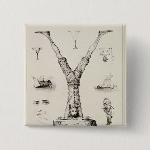 Letter Y from an alphabet primer 2 Inch Square Button