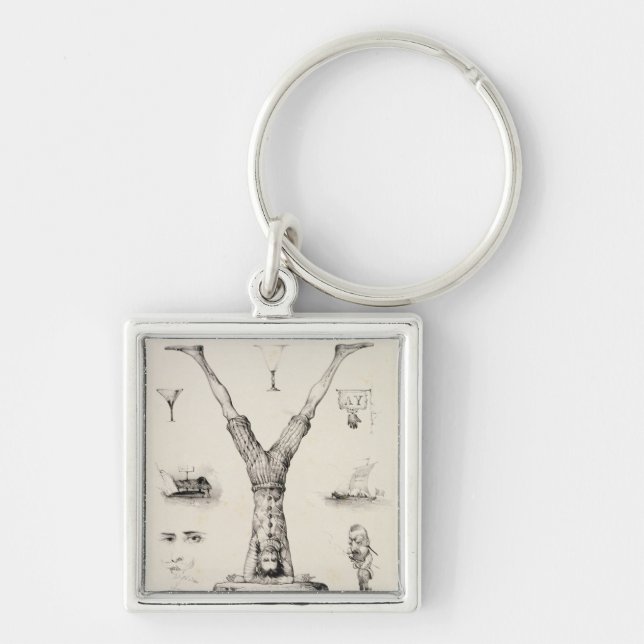 Letter Y from an alphabet primer Keychain (Front)