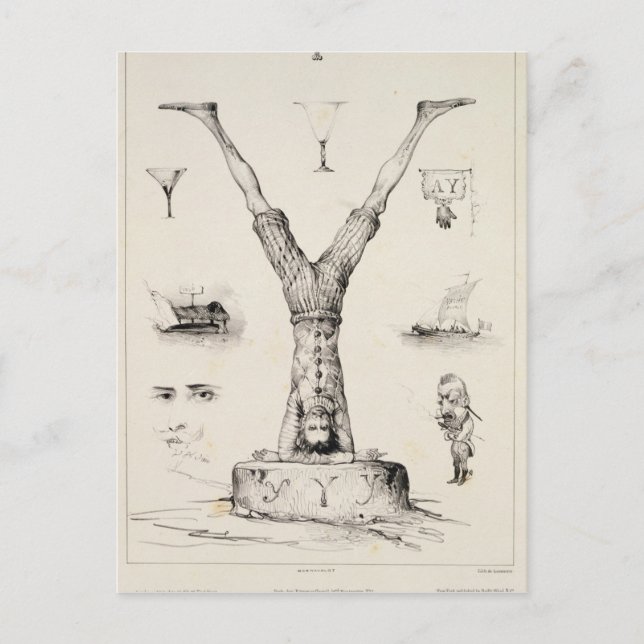 Letter Y from an alphabet primer Postcard (Front)