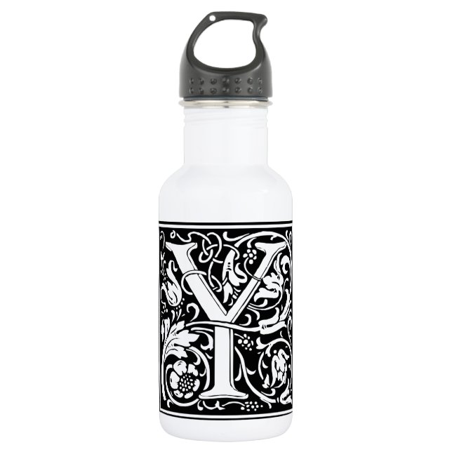 Letter Y Medieval Monogram Art Nouveau 532 Ml Water Bottle (Front)