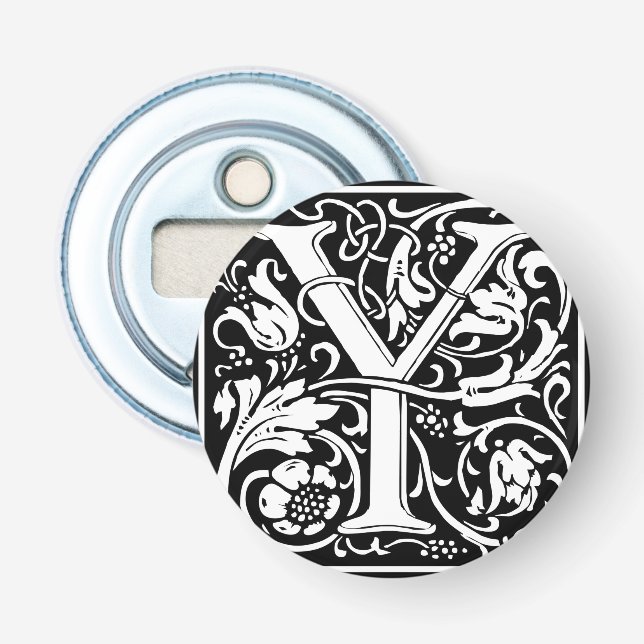 Letter Y Medieval Monogram Art Nouveau Bottle Opener (Front)
