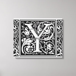 Letter Y Medieval Monogram Art Nouveau Canvas Print