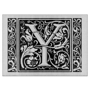 Letter Y Medieval Monogram Art Nouveau Cutting Board