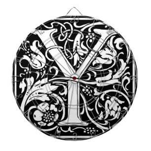 Letter Y Medieval Monogram Art Nouveau Dartboard