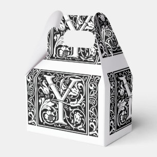 Letter Y Medieval Monogram Art Nouveau Favor Box