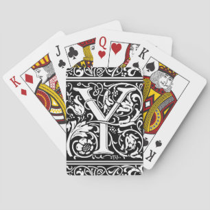 Letter Y Medieval Monogram Art Nouveau Playing Cards