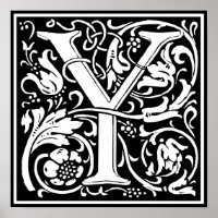 Letter Y Medieval Monogram Art Nouveau