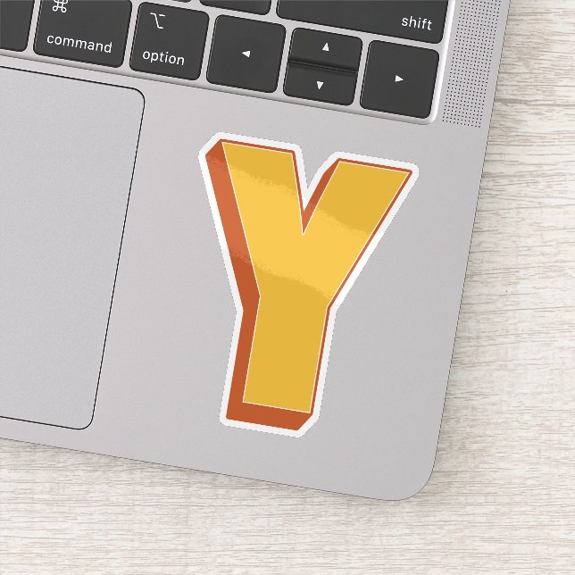 Letter Y Monogram, Bold 3D Type Font Initial  (Detail)