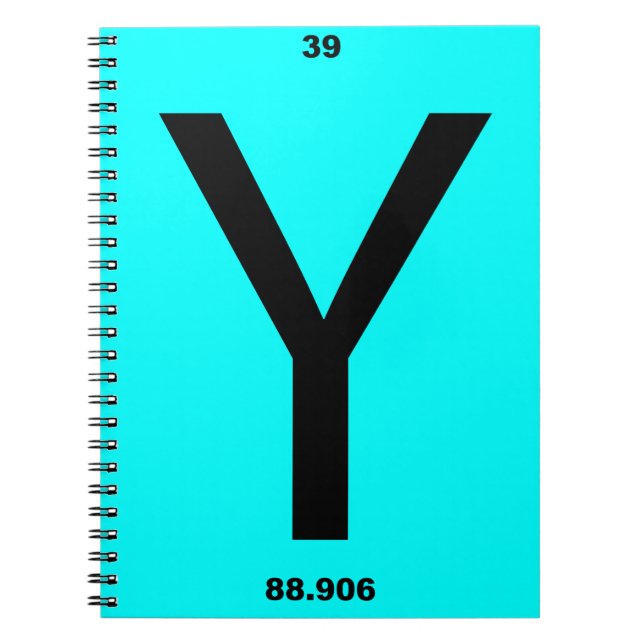 Letter Y periodic table Notebook (Front)