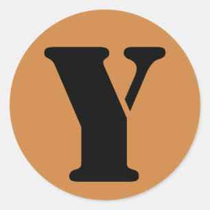 Letter Y Stencil Alphabet by Janz Peru Gold Classic Round Sticker