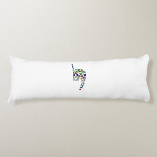 Letter 'YOD' made with Gems in All Colours Body Pillow