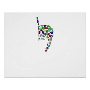 Letter 'YOD' made with Gems in All Colours Poster