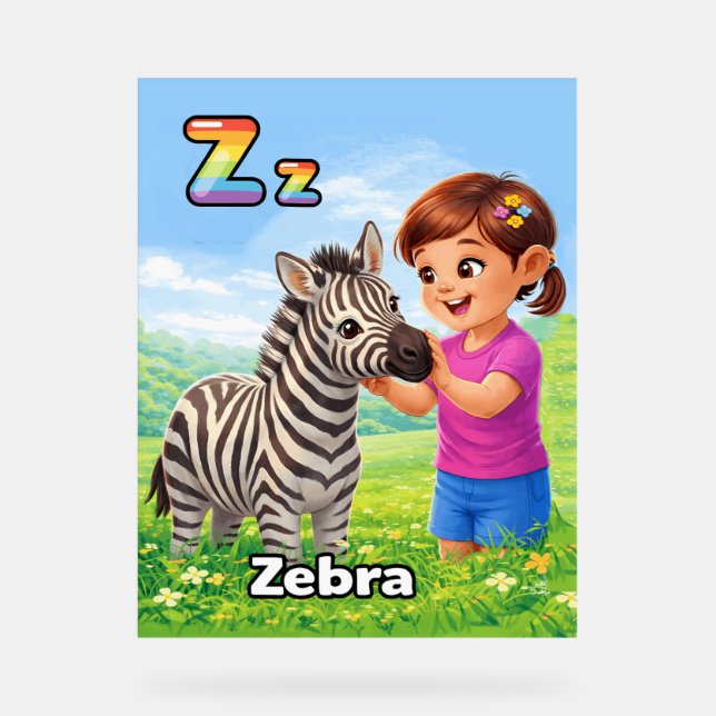 Letter Z Alphabet Poster – Z is for Zebra (Front)