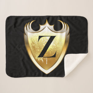 Letter Z Capital Alphabet Sherpa Blanket