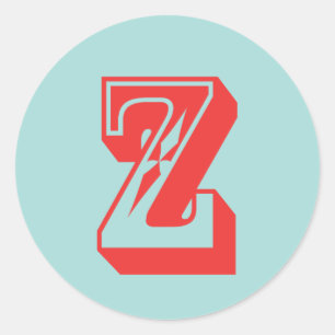 Letter Z carnival style monogram initial favour Classic Round Sticker