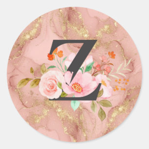 Letter Z Classic Round Sticker