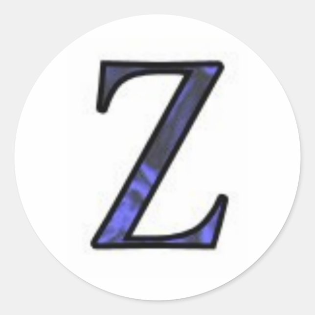 Letter Z Classic Round Sticker (Front)