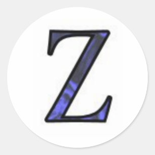 Letter Z Classic Round Sticker