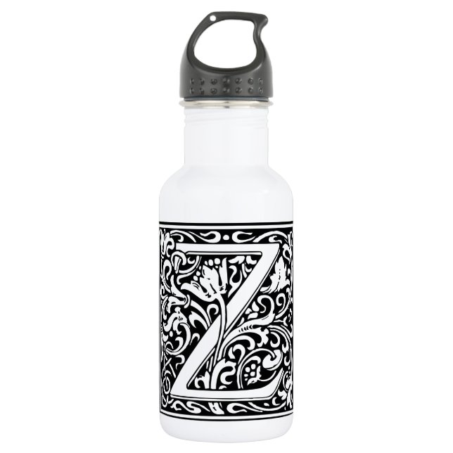 Letter Z Medieval Monogram Art Nouveau 532 Ml Water Bottle (Front)