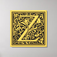 Letter Z Medieval Monogram Art Nouveau