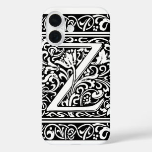 Letter Z Medieval Monogram Art Nouveau iPhone 16 Case