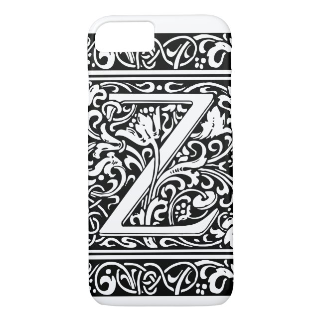 Letter Z Medieval Monogram Art Nouveau Case-Mate iPhone Case (Back)