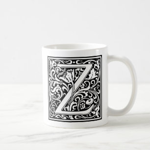 Letter Z Medieval Monogram Art Nouveau Coffee Mug