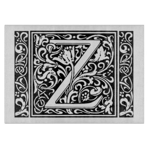 Letter Z Medieval Monogram Art Nouveau Cutting Board