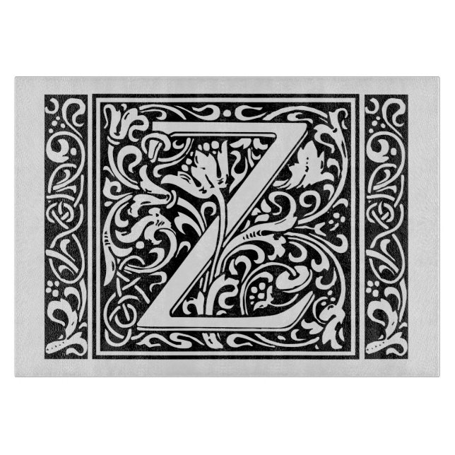 Letter Z Medieval Monogram Art Nouveau Cutting Board (Front)