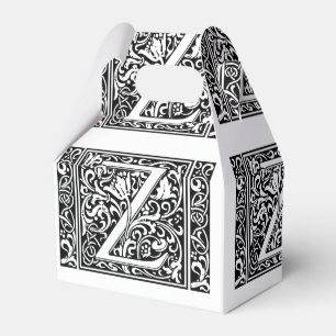 Letter Z Medieval Monogram Art Nouveau Favor Box