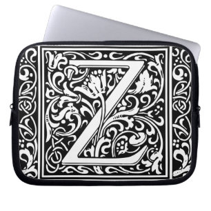 Letter Z Medieval Monogram Art Nouveau Laptop Sleeve