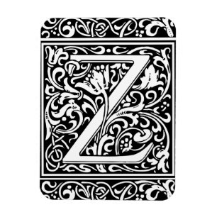 Letter Z Medieval Monogram Art Nouveau Magnet