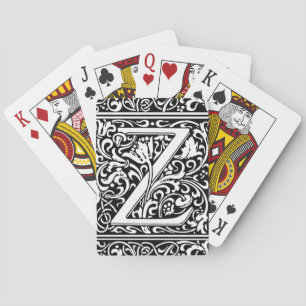 Letter Z Medieval Monogram Art Nouveau Playing Cards