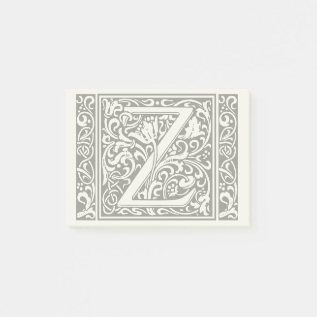 Letter Z Medieval Monogram Art Nouveau Post-it Notes (Front)