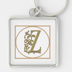 LETTER Z MONOGRAM Beautiful Wedding New Home Gift Keychain