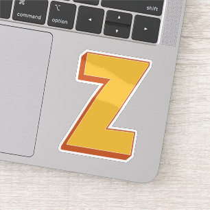 Letter Z Monogram, Bold 3D Type Font Initial 