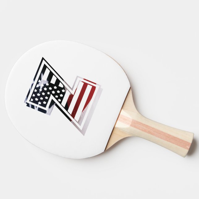 Letter Z Monogram Patriotic Ping Pong Paddle (Back Side)