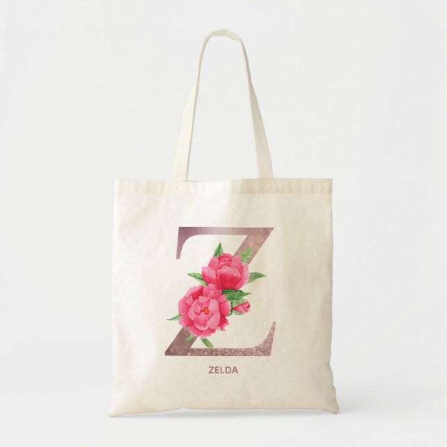 Letter Z Personalized name monogram bridesmaid    Tote Bag (Front)