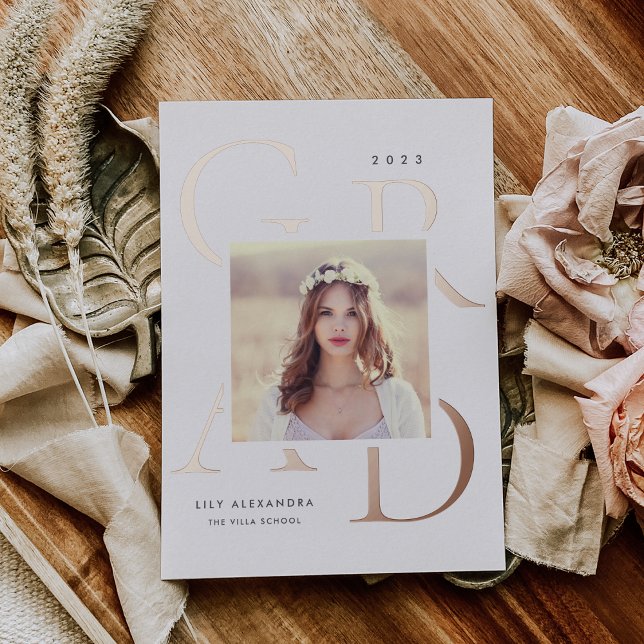 Letterboxed Foil | Photo Graduation Announcement (Creator Uploaded)