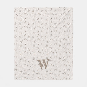 Lettered Cattle Brand Tan Fleece Blanket