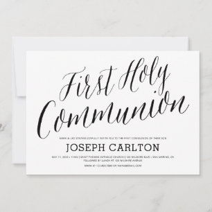 Lettered First Holy Communion Invitation