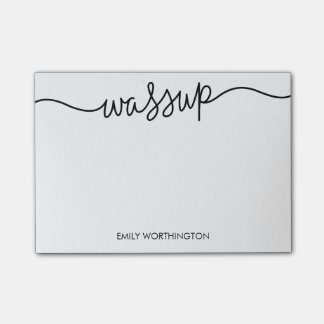 Lettered Wassup Custom Post-it® Notes (Black)