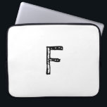 letterf laptop sleeve<br><div class="desc">Our laptop sleeve is the perfect accessory to protect your device while on the go. Made of durable, water-resistant material, it will keep your laptop safe from spills, scratches, and other damage. The exterior of the sleeve is white, providing the perfect canvas for your custom design. We offer a variety...</div>