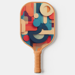 Letterforms in bright colours pickleball paddle