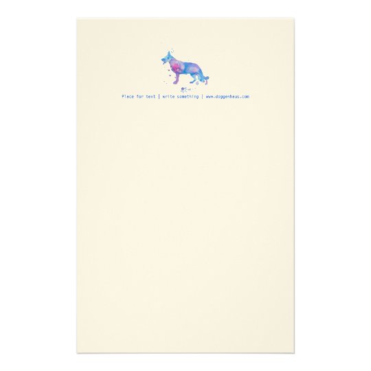 Letterhead Cool Watercolor German Shepherd Dog