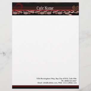 Letterhead for Cafe, Coffee Bar or Coffee Shop